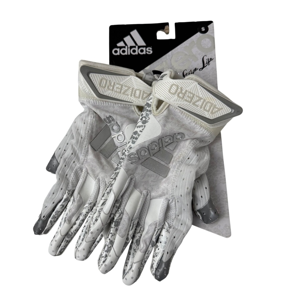 Adidas Football Mens S Adizero 9.0 Royalty Receiver Gloves White Silver AF1281